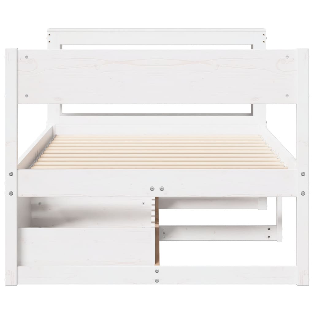 Bed Frame without Mattress White 90x190 cm Single Solid Wood Pine